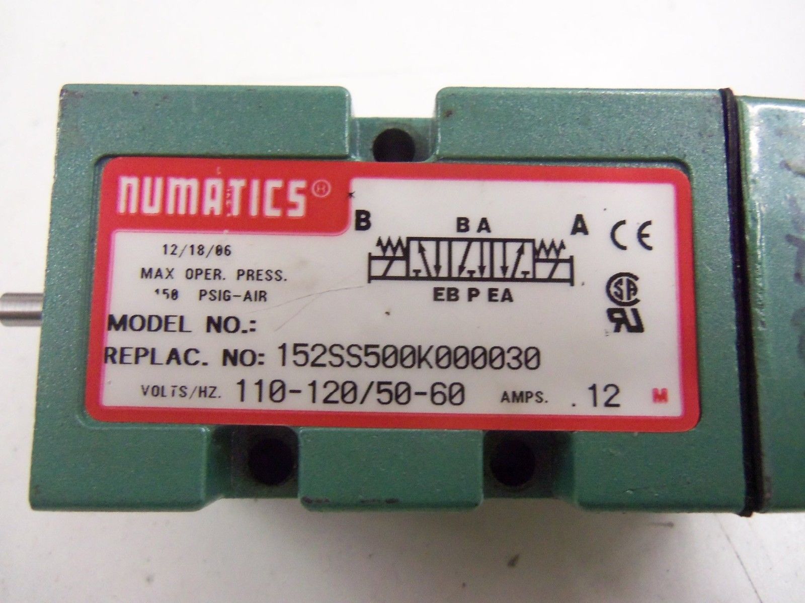 NUMATICS 152SS500K000030 SOLENOID VALVE (AS PICTURED) UNMP