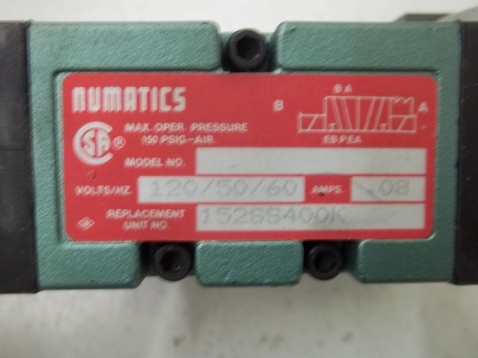 NUMATICS 153R5432J SOLENOID VALVE UNMP