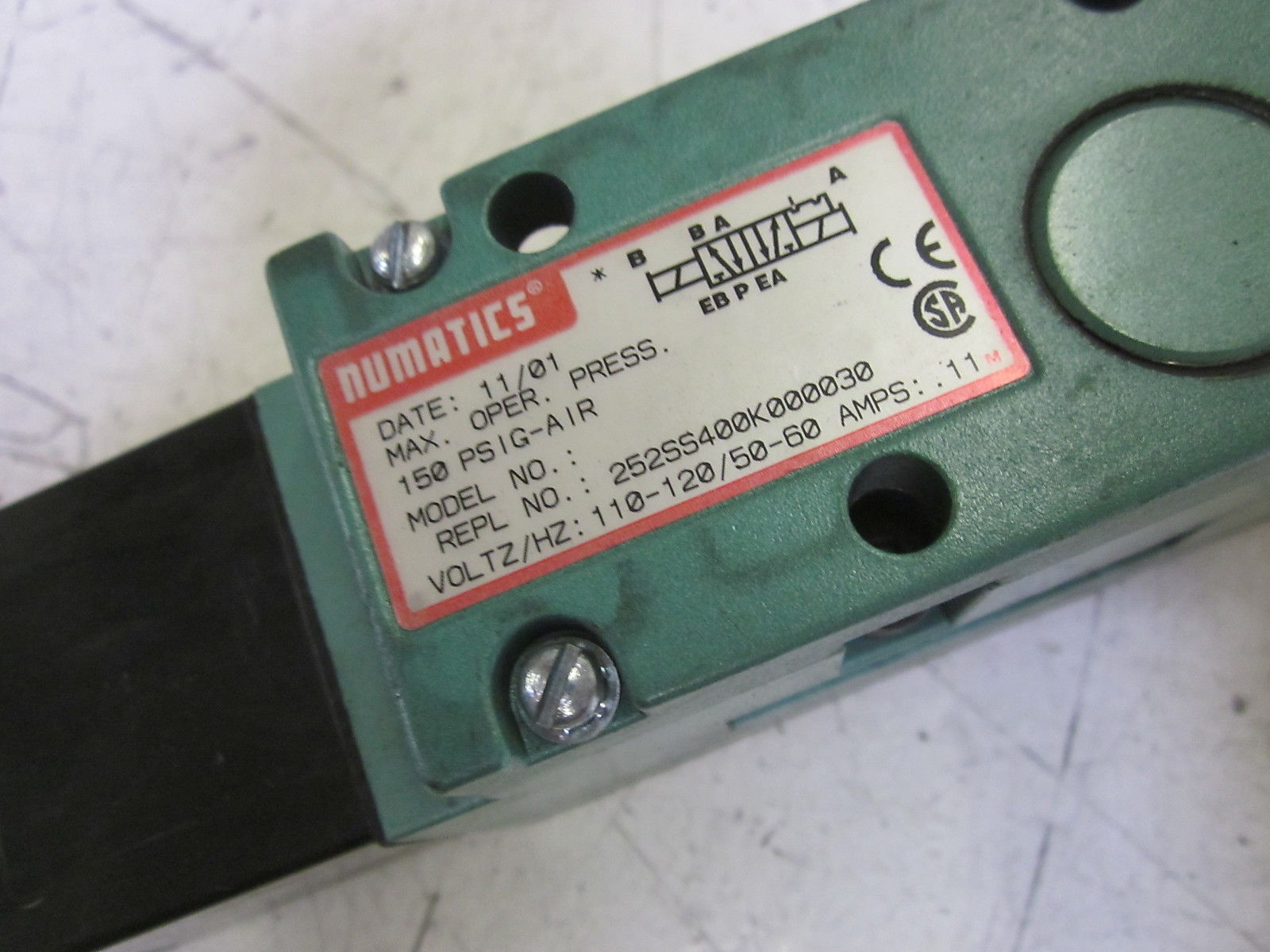 NUMATICS 252SS400K000030 SOLENOID VALVE 110/120V UNMP