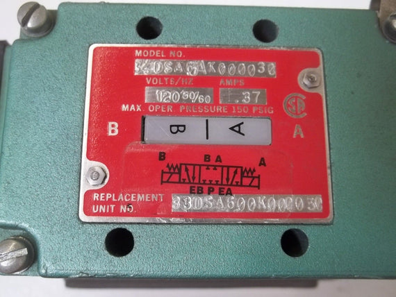 NUMATICS 34DSA63AK000030 PNEUMATIC VALVE *NEW NO BOX*