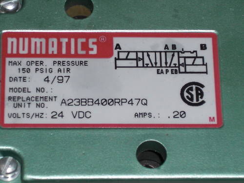 NUMATICS A23BB400RP47Q NSNP