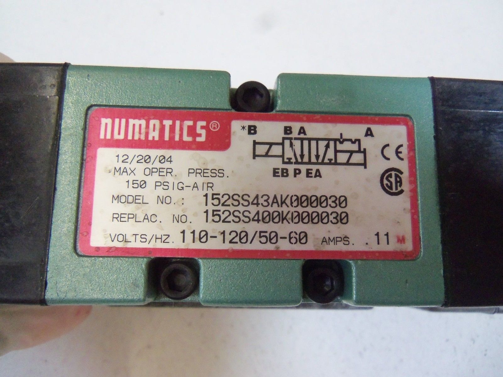 NUMATICS VALVE 152SS43AK000030 UNMP