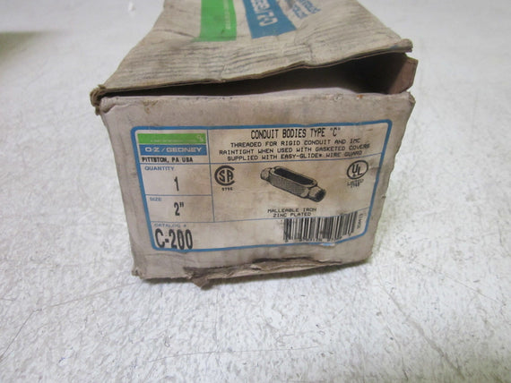 O-Z / GEDNEY 2"   C-200 CONDUIT BODY TYPE C *NEW IN BOX*