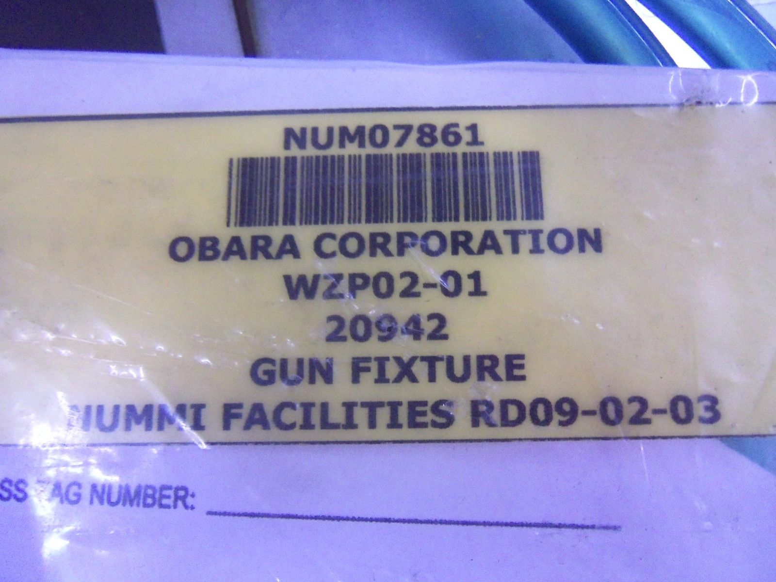 OBARA WZP02-01 GUN FIXTURE NSNP