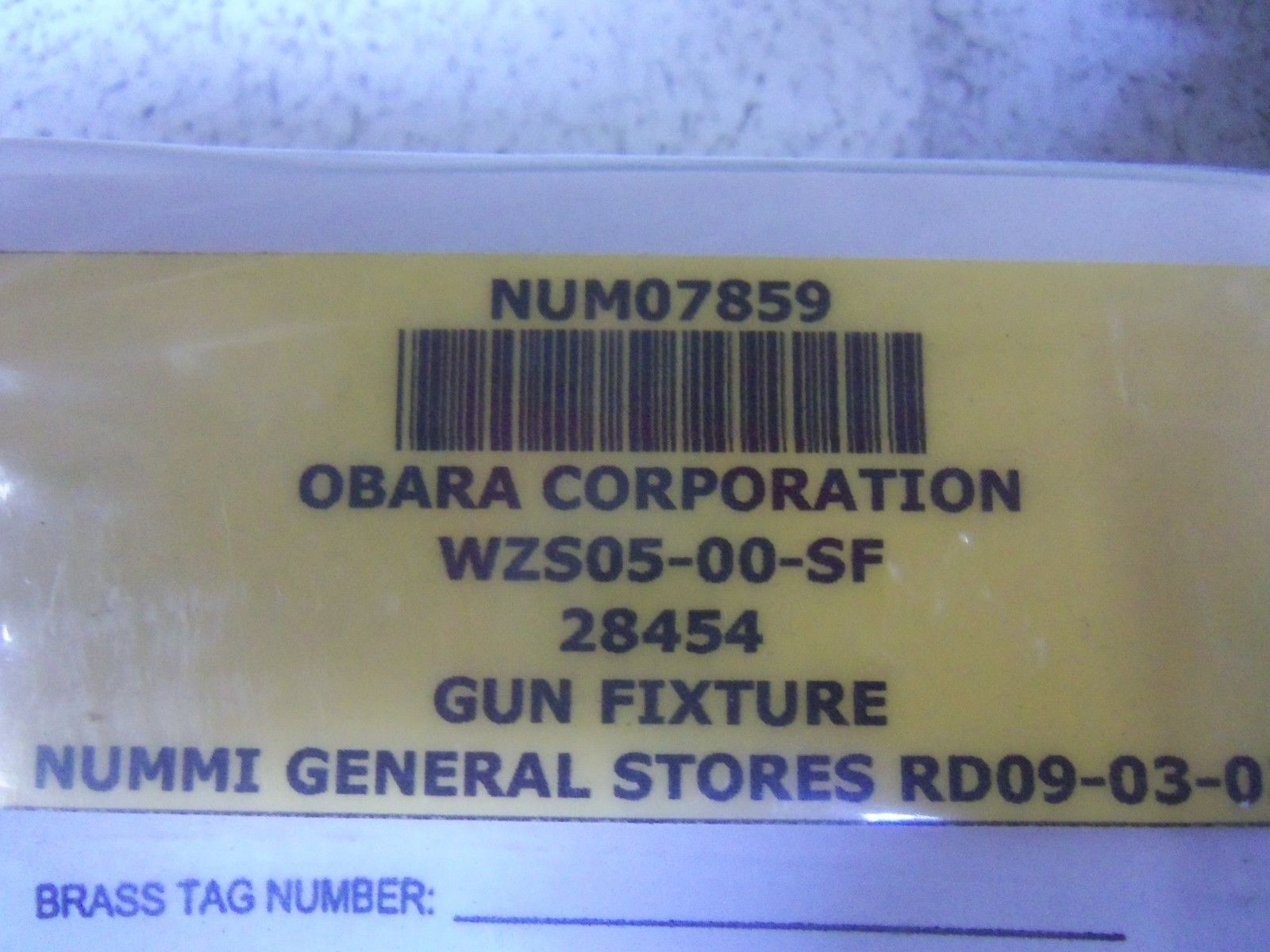 OBARA WZS05-00-SF GUN FIXTURE NSNP