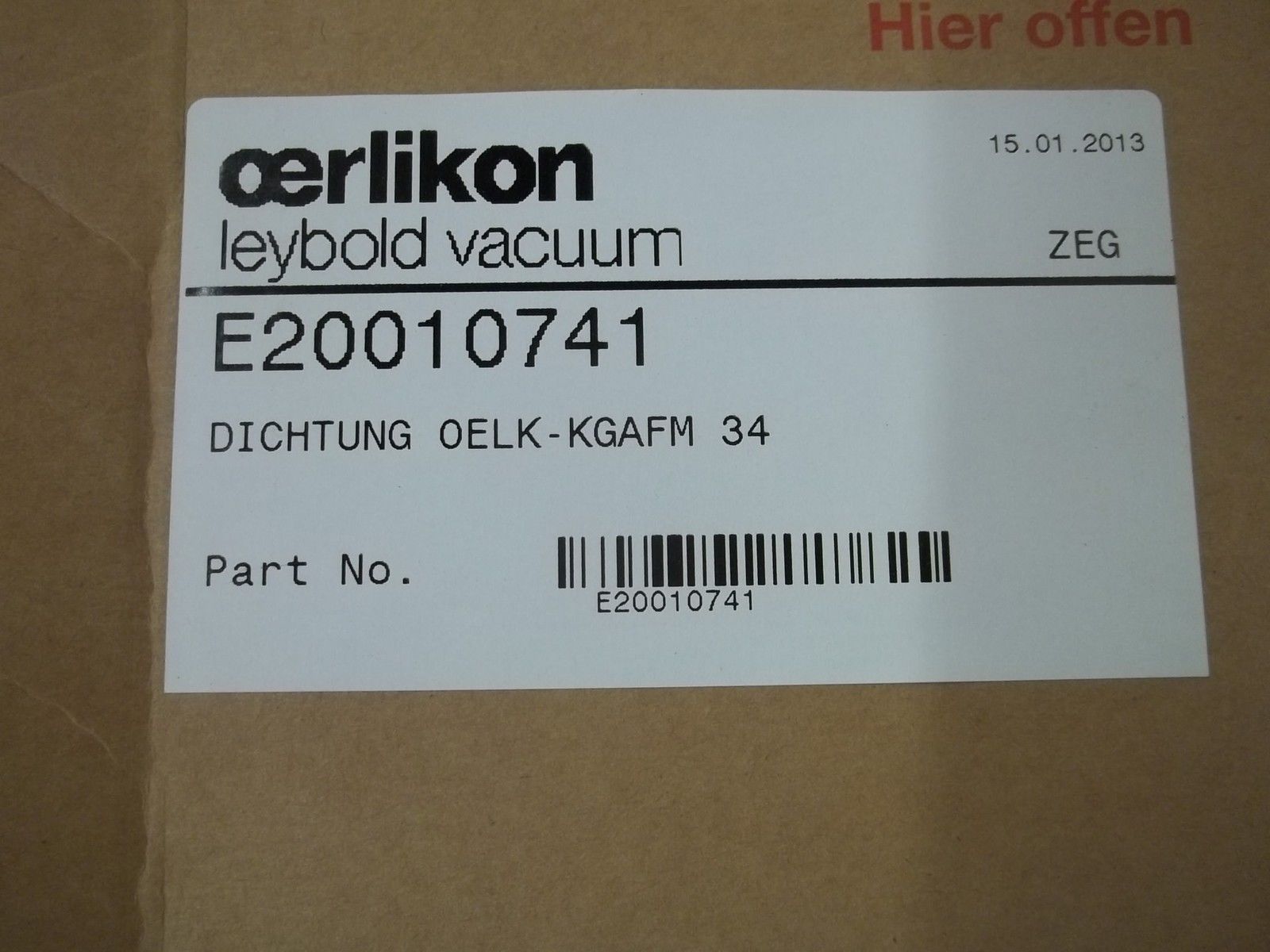 OERLIKON 20010741E DICHTUNG OELK-KGAFM 34 NSFS