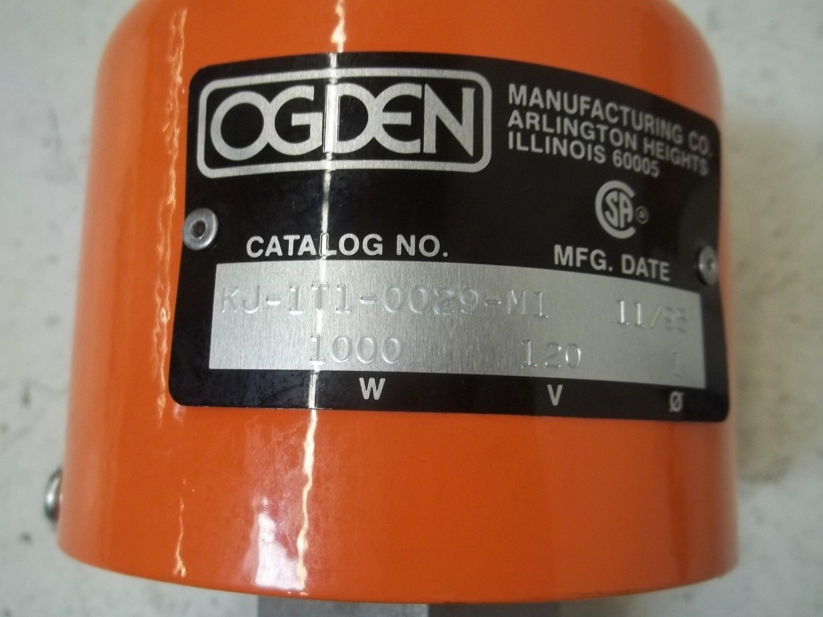 OGDEN KJ-1T1-0029-M1 PIPE PLUG IMMERSION HEATER NSNP