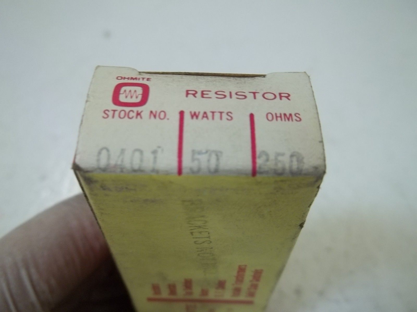 OHMITE 0401 (L50J250) RESISTOR 50WATTS, 250 OHMS *NEW IN BOX*