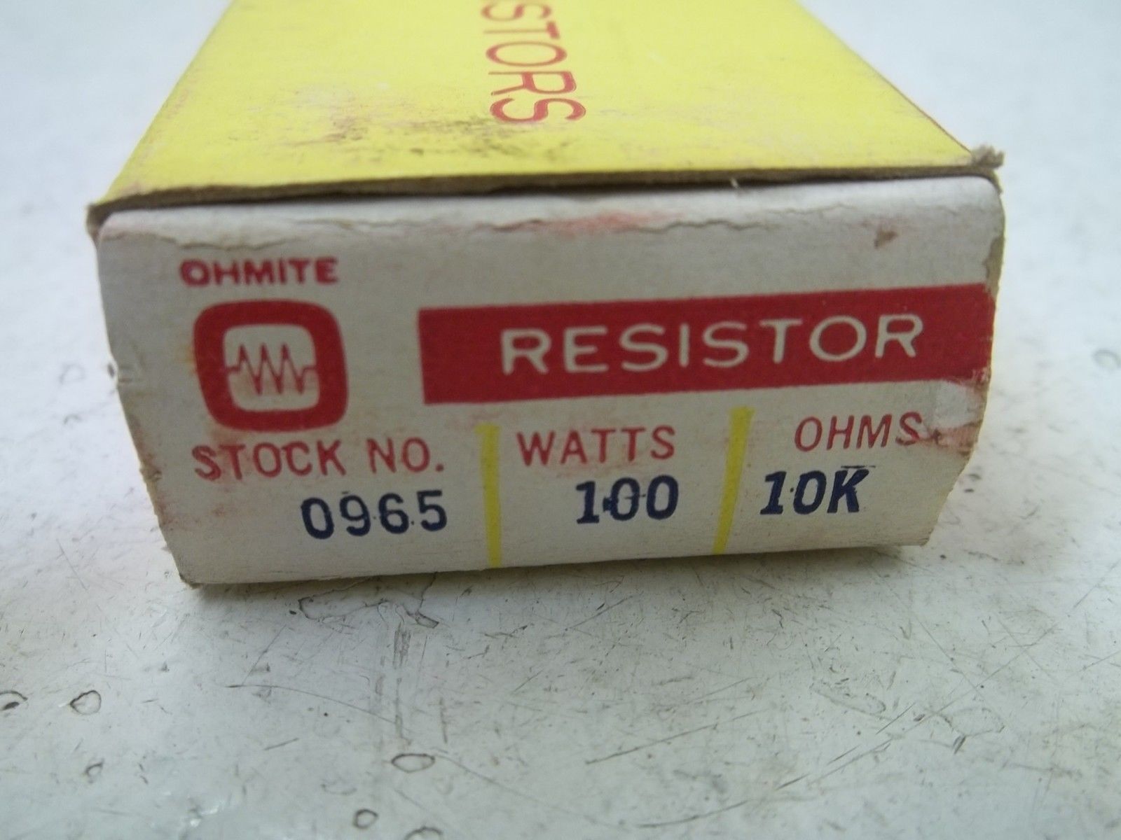 OHMITE 0965 (210-100M-40) RESISTOR 100WATTS, 10K OHMS *NEW IN A  BOX*