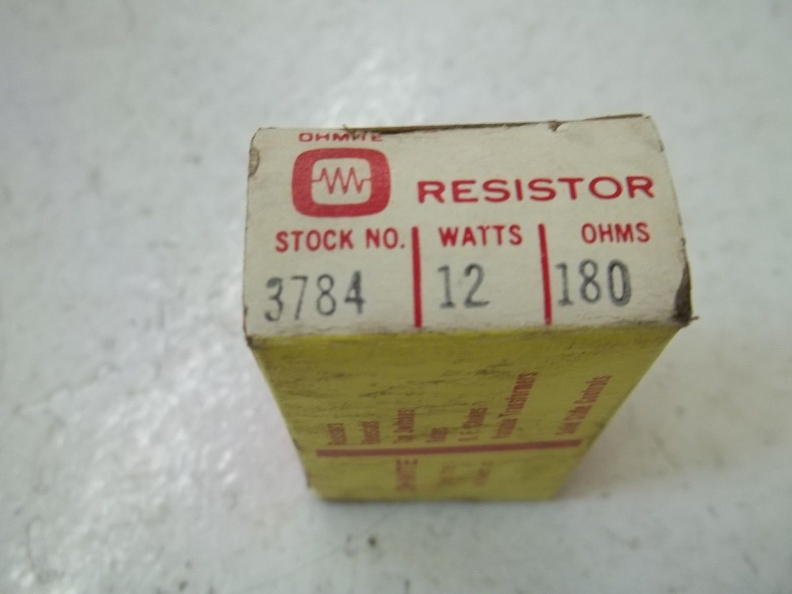 OHMITE 3784 270-12D-57 RESISTOR 180 OHMS NSMP