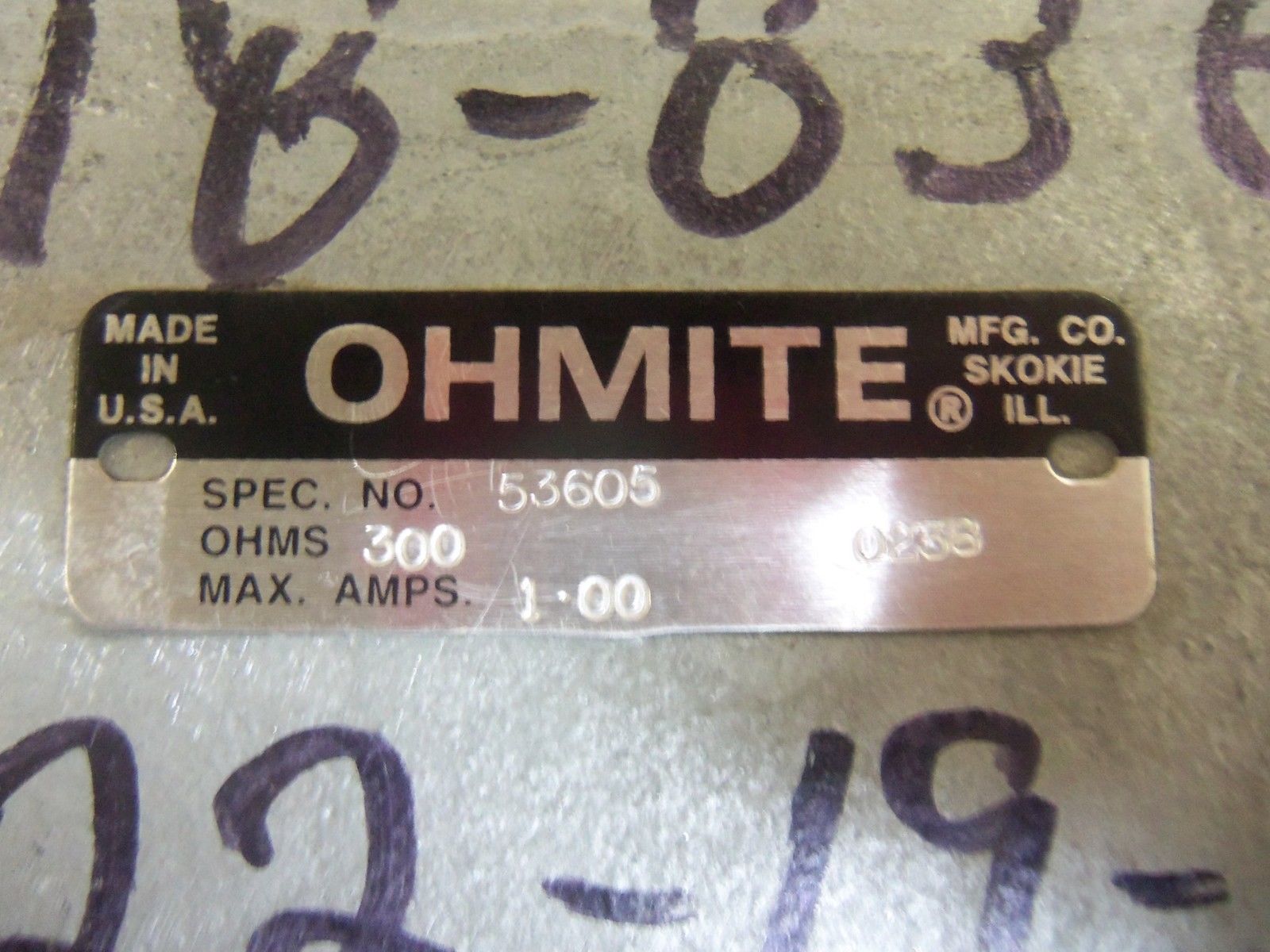 OHMITE 53605 MOTOR UNMP