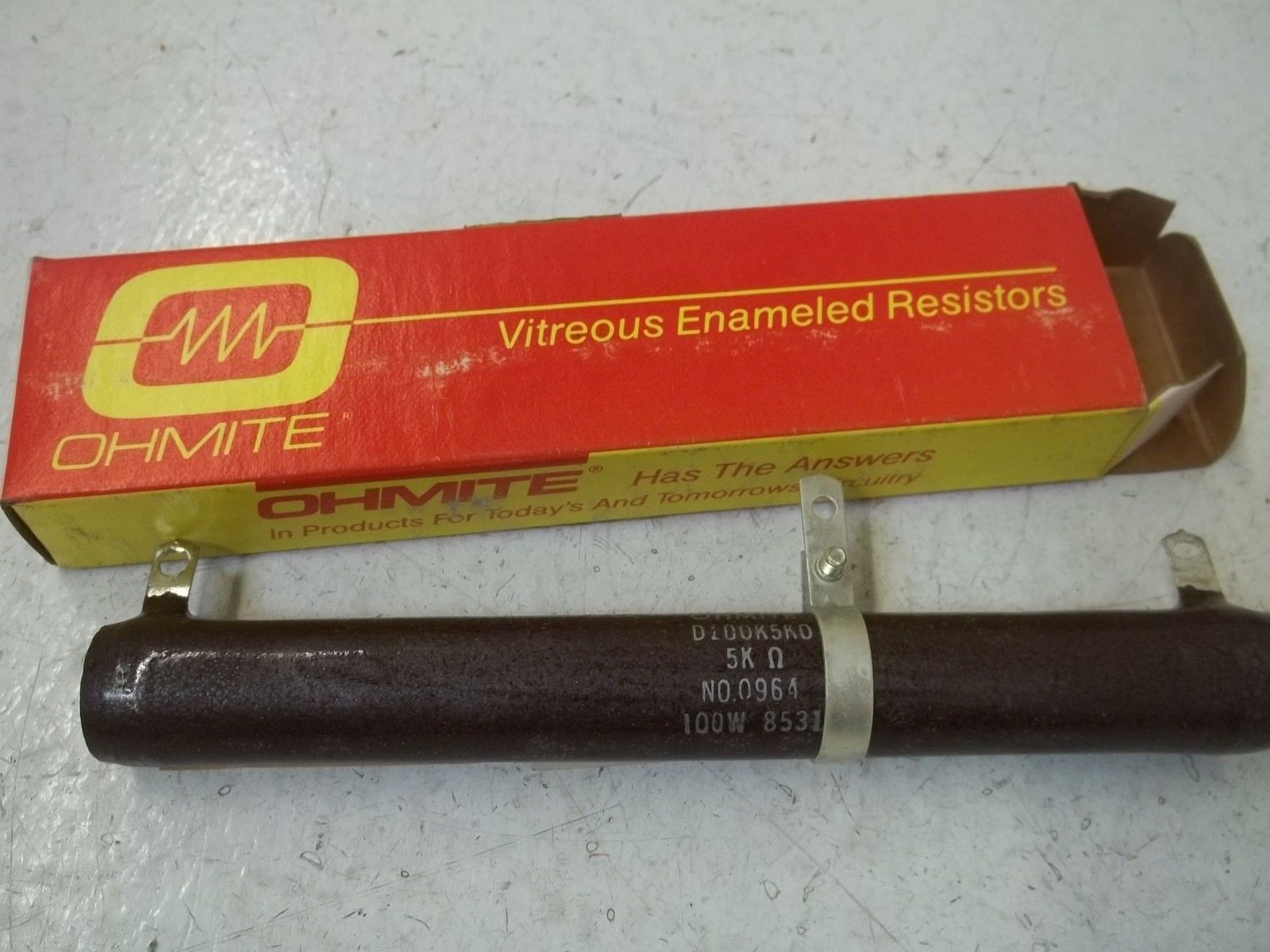 OHMITE D100K5K0 RESISTOR 100WATTS, 5K OHMS *NEW IN BOX*