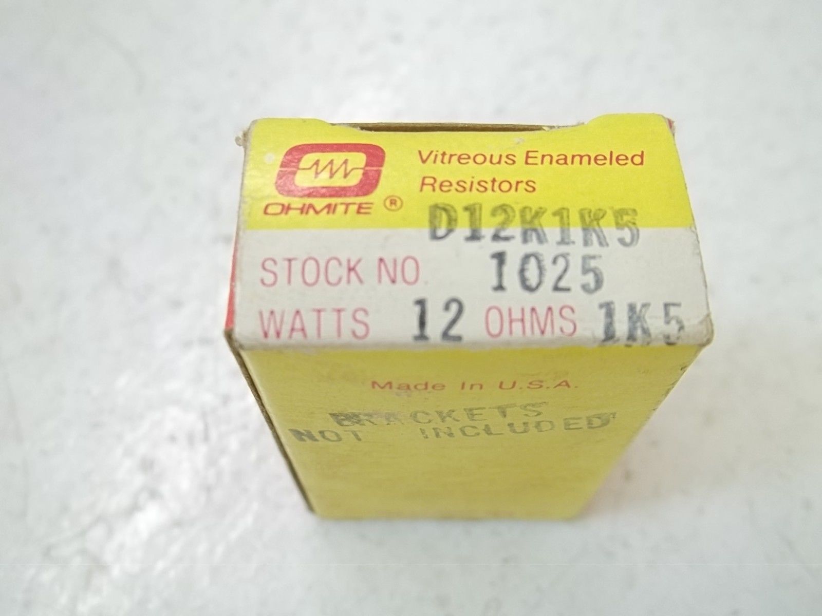OHMITE D12K1K5 RESISTOR 12WATTS, 1K5 OHMS NSMP
