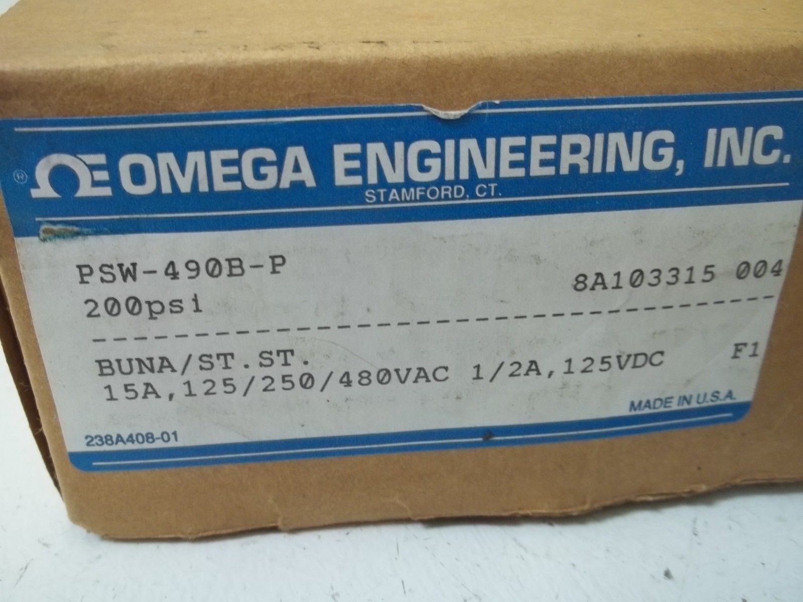 OMEGA PSW-490B-P PRESSURE SWITCH 200 PSI NSMP