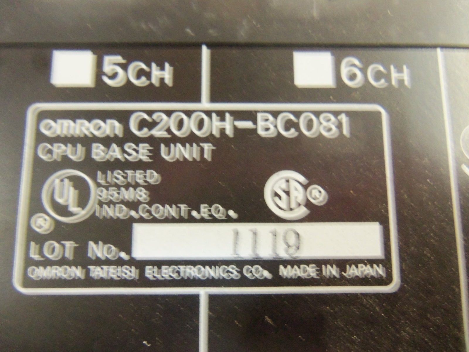 OMRON C200H-BC081 RACK 8SLOT CPU BASE UNIT *USED*