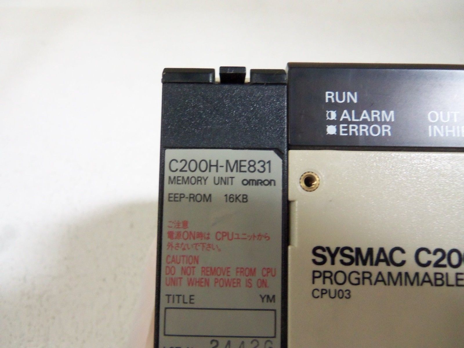 OMRON C200H-CPU03-E2 CPU PWR SUPPLY W/ MEMORY C200HME831 UNMP