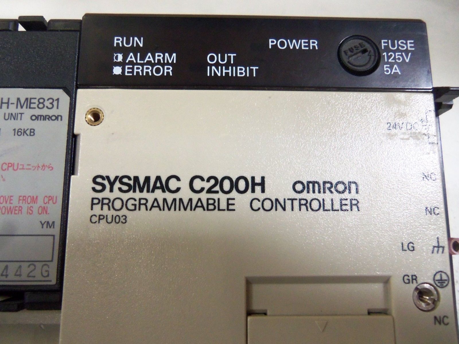 OMRON C200H-CPU03-E2 CPU PWR SUPPLY W/ MEMORY C200HME831 UNMP