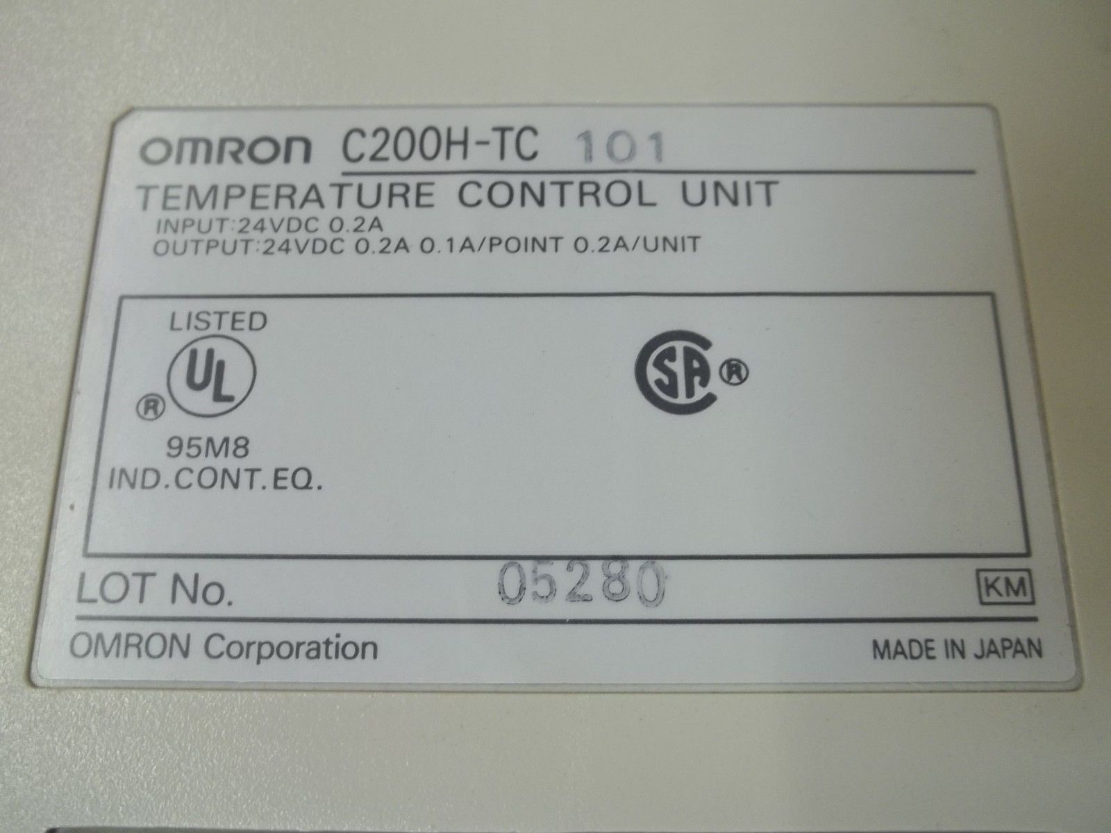 OMRON C200H-TC101 TEMPERATURE CONTROL UNIT UNMP