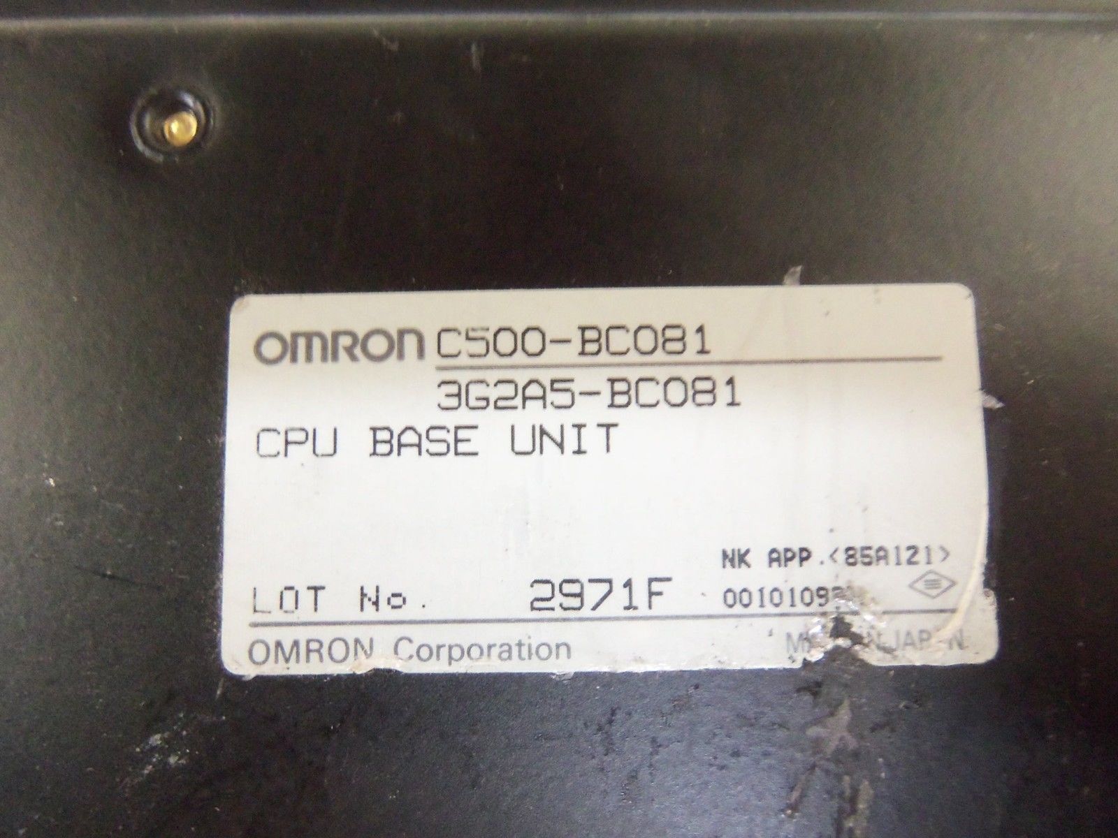OMRON C500-BC081 CPU RACK C500 8 SLOT UNMP