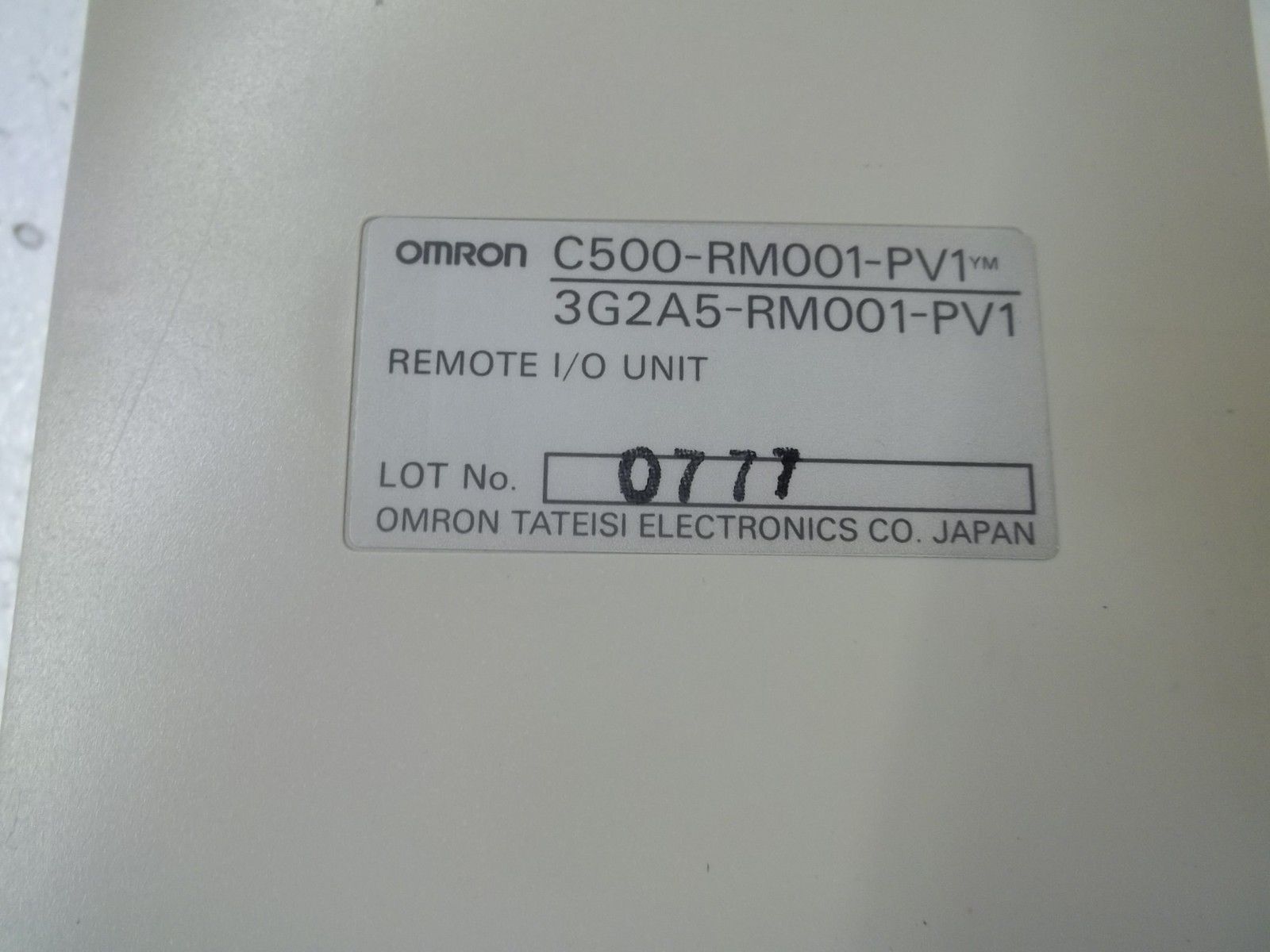 OMRON C500-RM001-PV1 REMOTE I/O UNIT UNMP