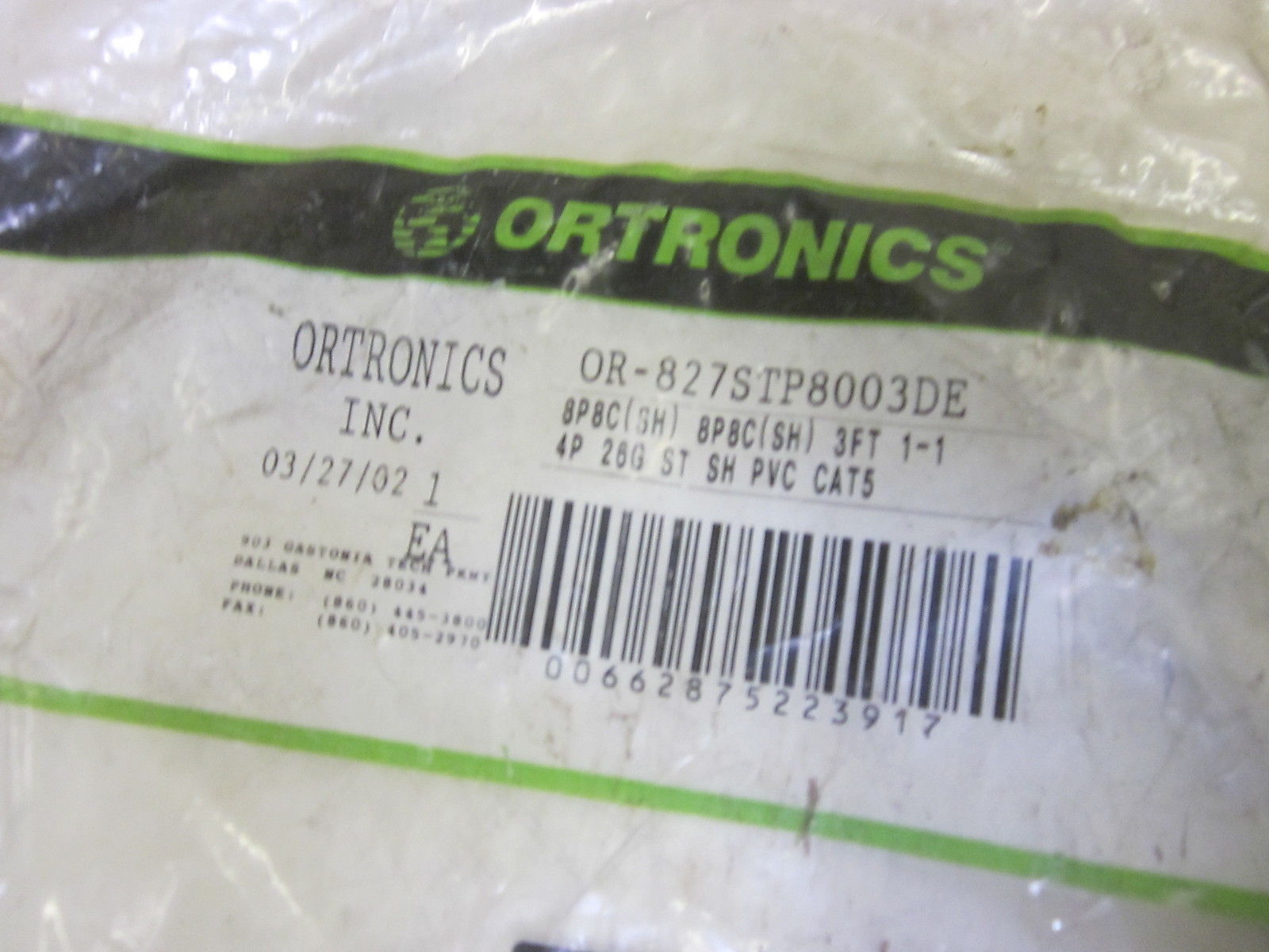 ORMEC SYSTEM CORP. OR-827STP8003DE CABLE NSMP