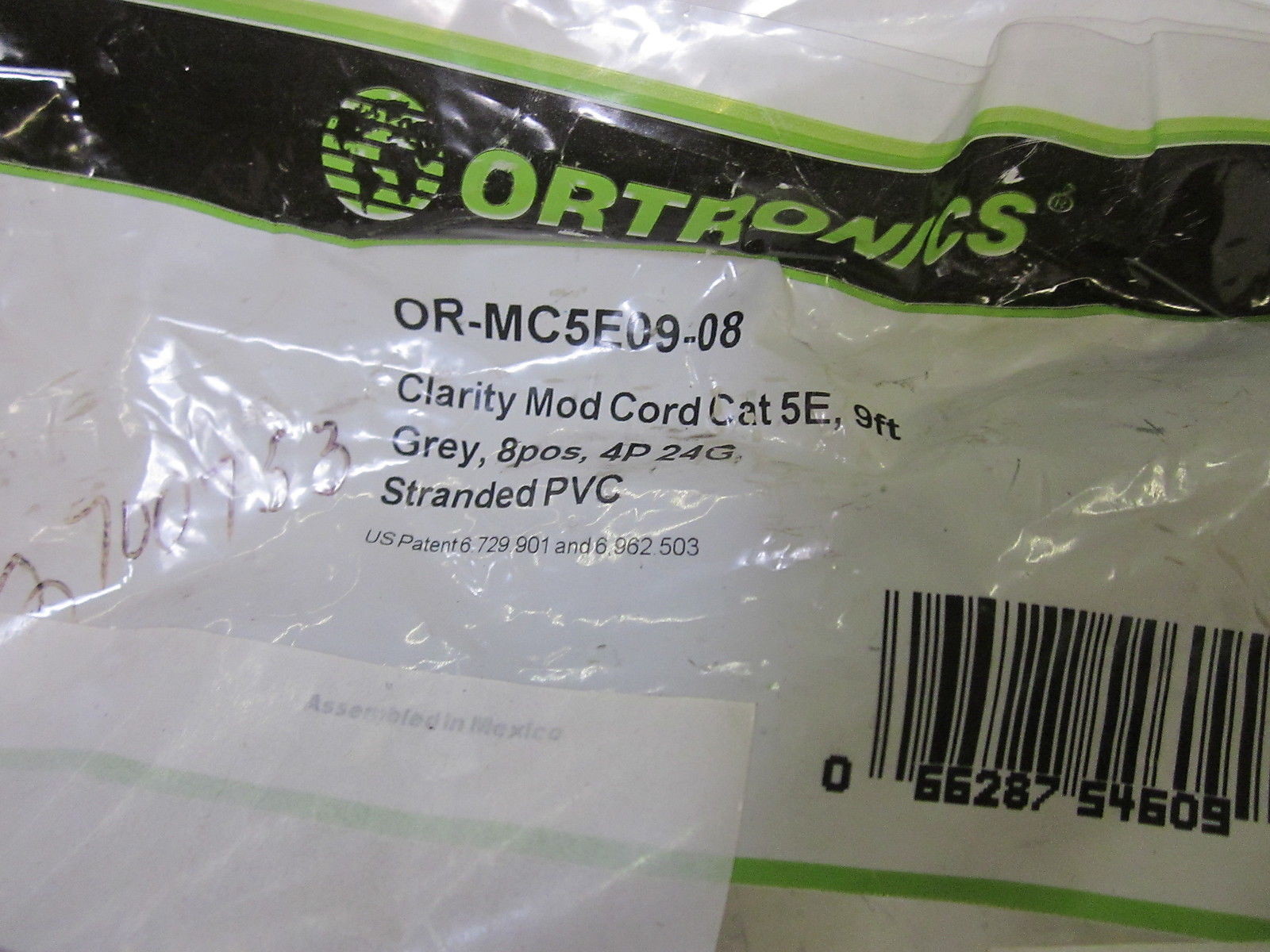 ORTRONICS OR-MC5E09-08 CLARITY MOD CORD CAT 5E, 9FT (OPENED)NSMP