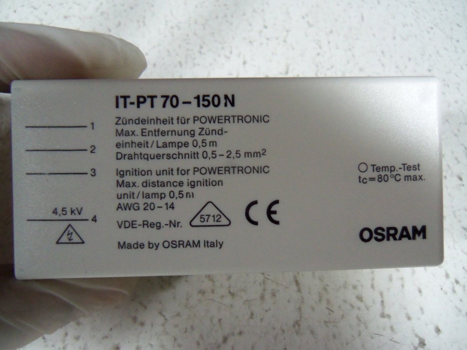 OSRAM IT-PT70-150N IGNITION UNIT FOR POWERTRONIC UNMP