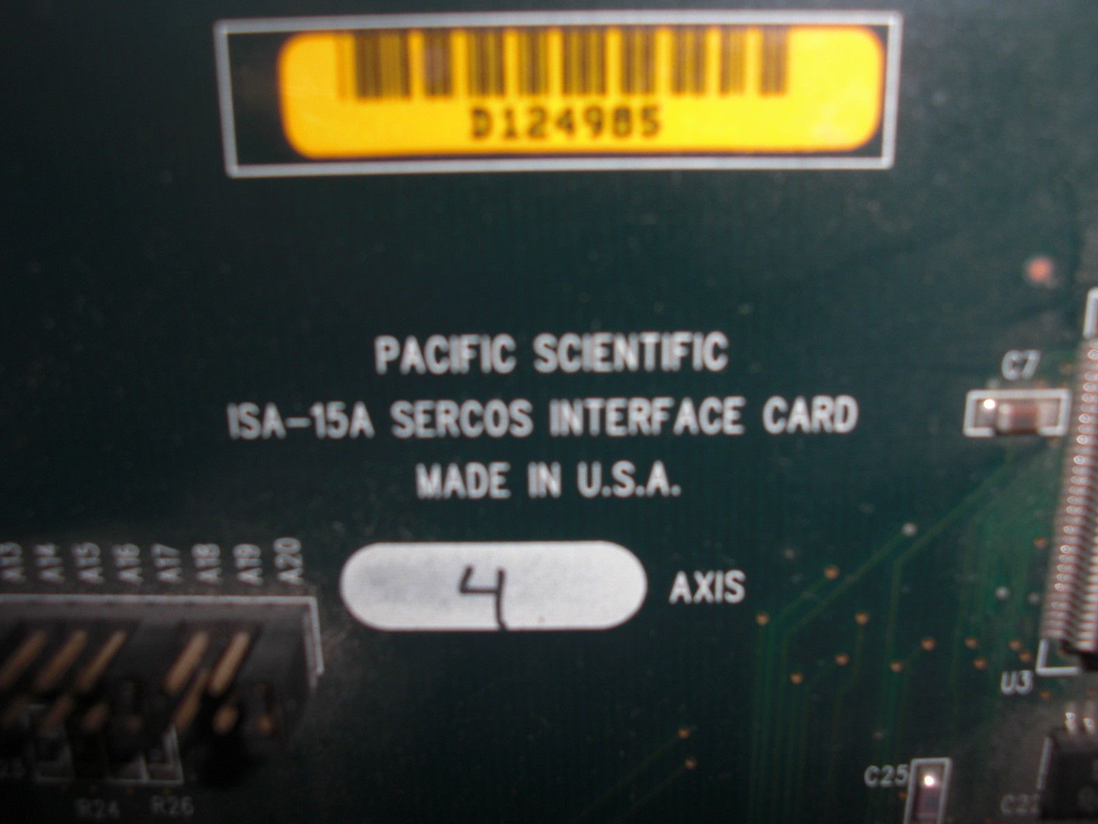 PACIFIC SCIENTIFIC ISA-15A INTERFACE CARD UNMP