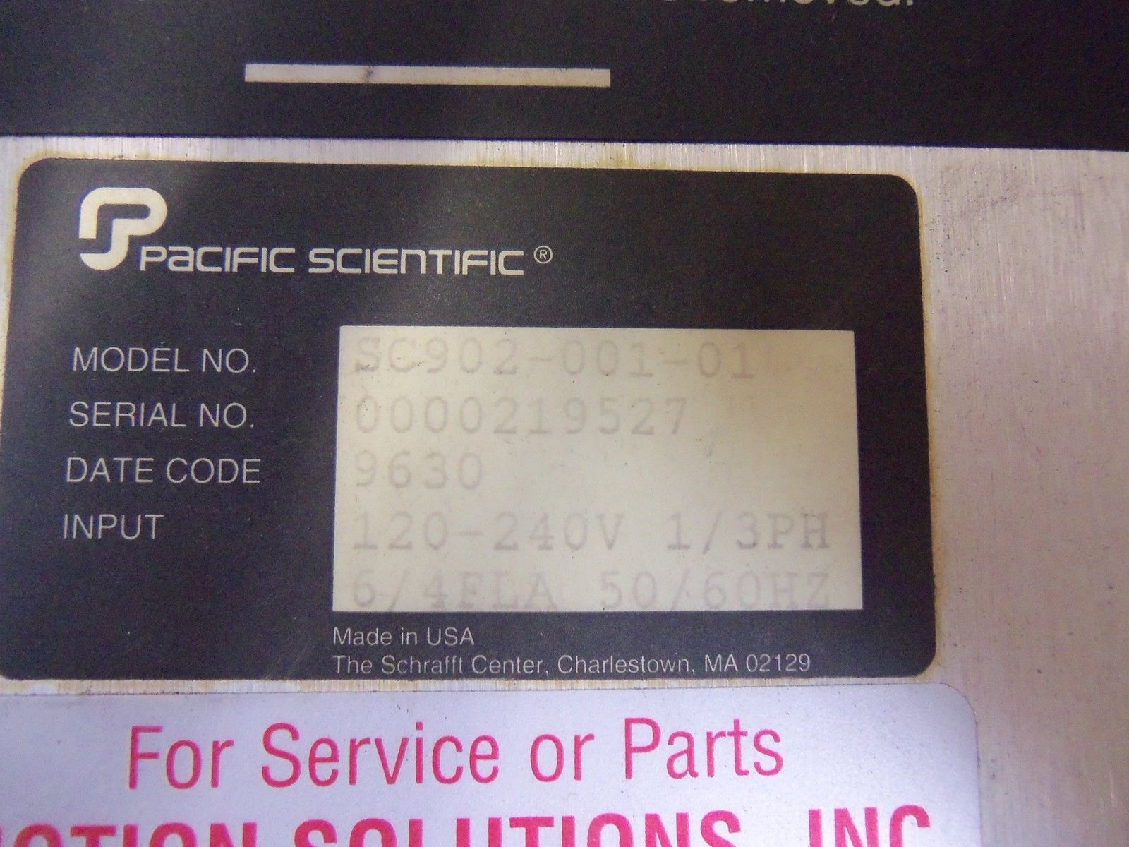 PACIFIC SCIENTIFIC SC902-001-01 SERVO DRIVE (AS PICTURED) *USED*