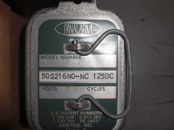 PANALARM 50S216NO/NC RELAY 125DC NSNP