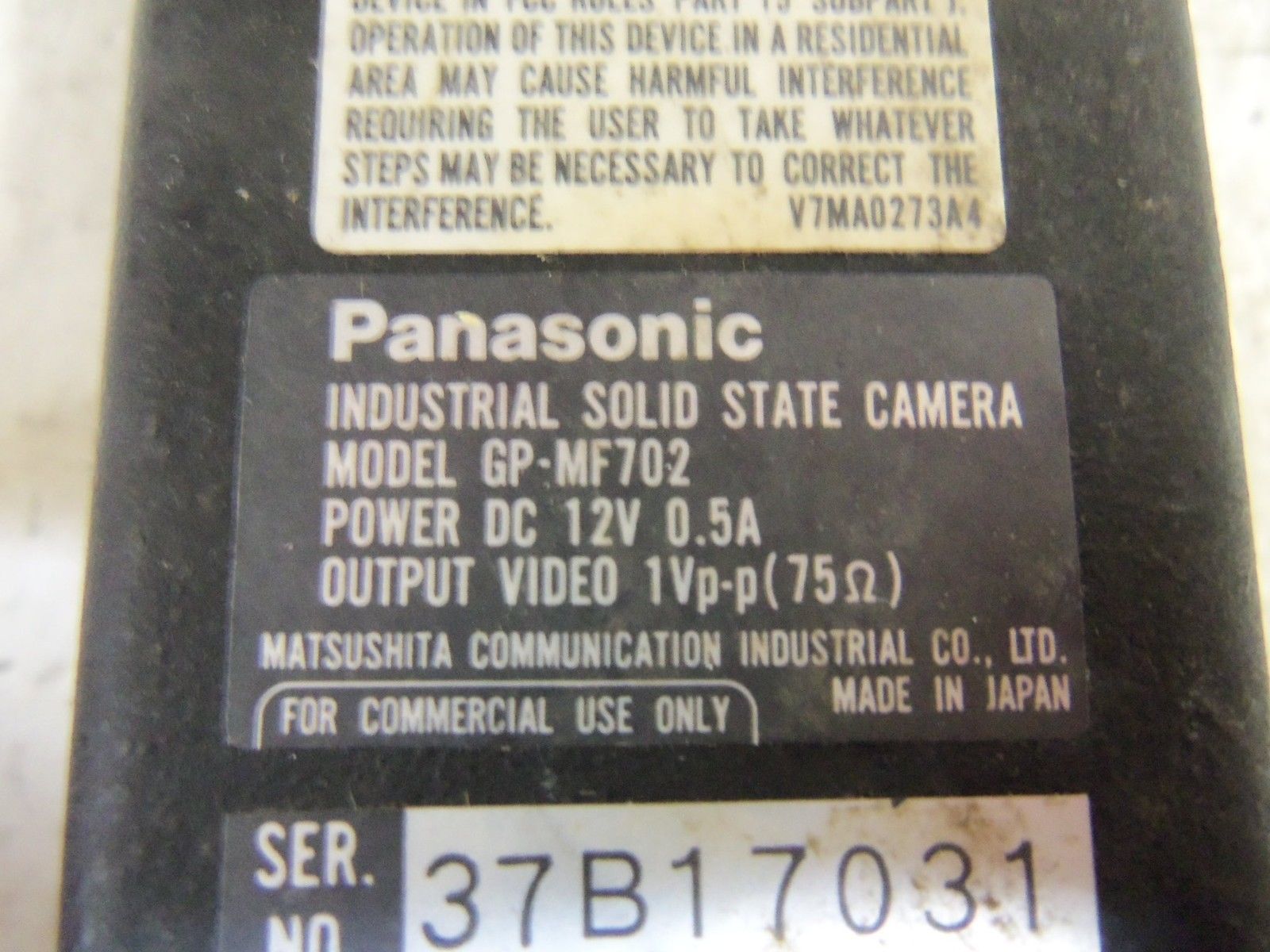 PANASONIC GP-MF702 INDUSTRIAL CAMERA *USED*