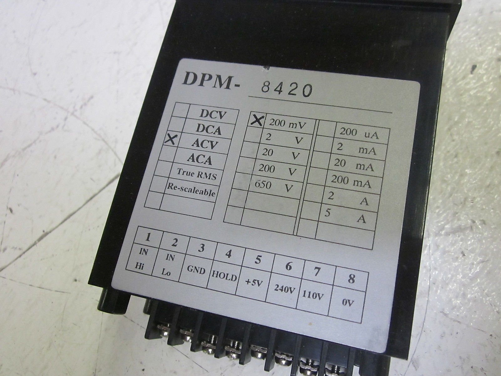 PANEL INSTRUMENTS DPM-8420 PANEL METER 200MV UNMP