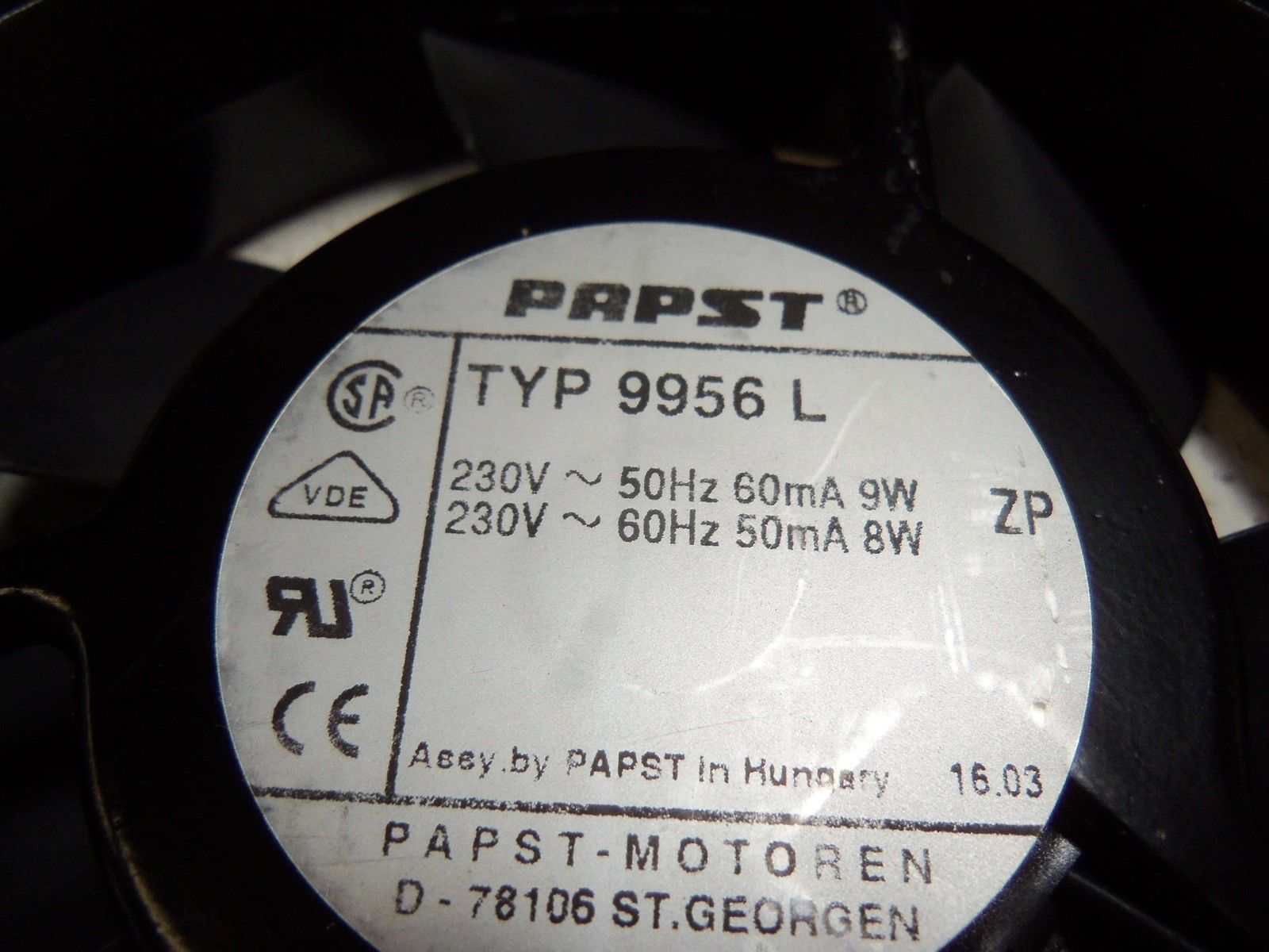 PAPST 9965-L COOLING FAN UNMP