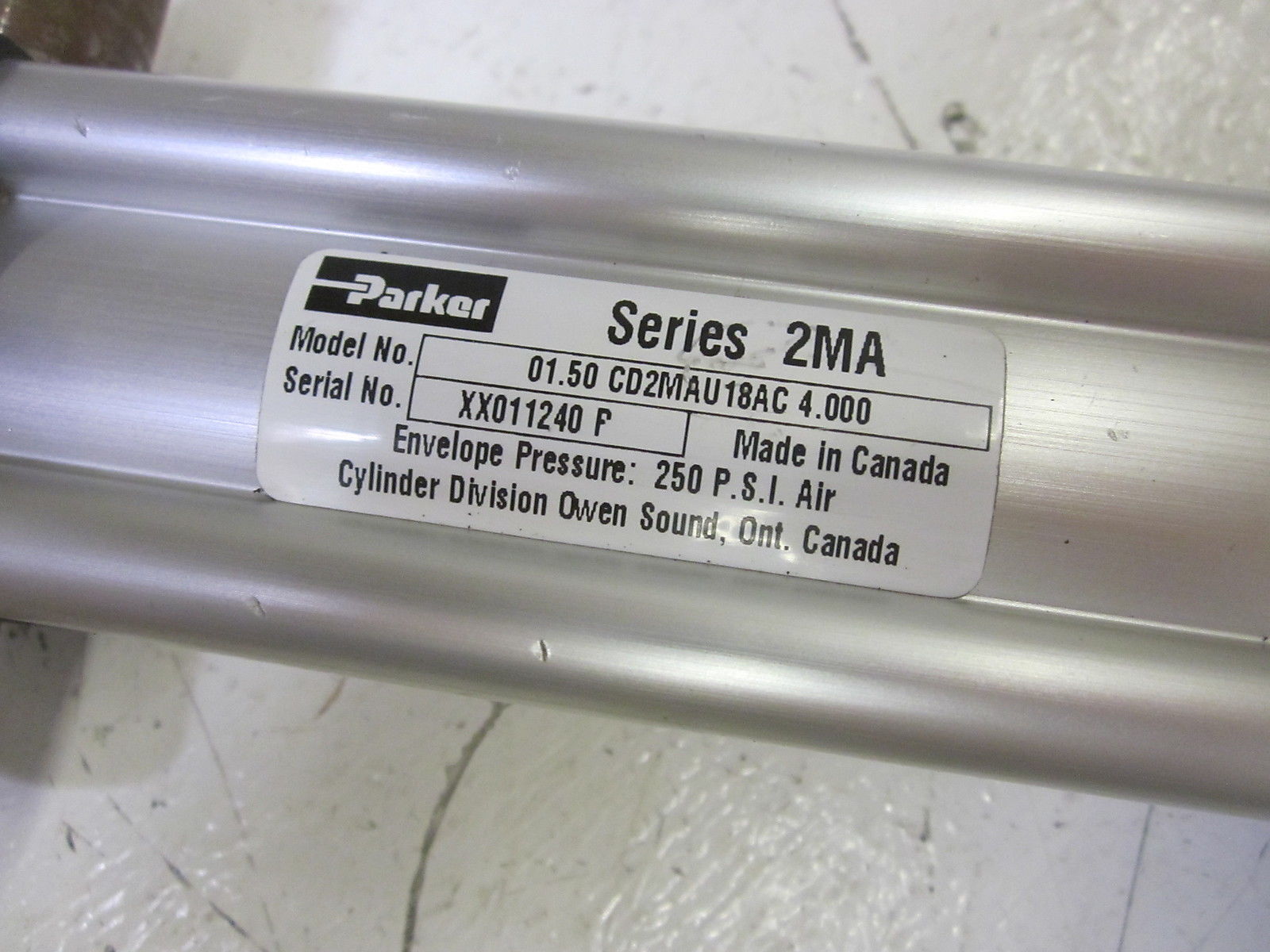 PARKER 01.50CD2MAU18AC4.000 AIR CYLINDER 250PSI UNMP