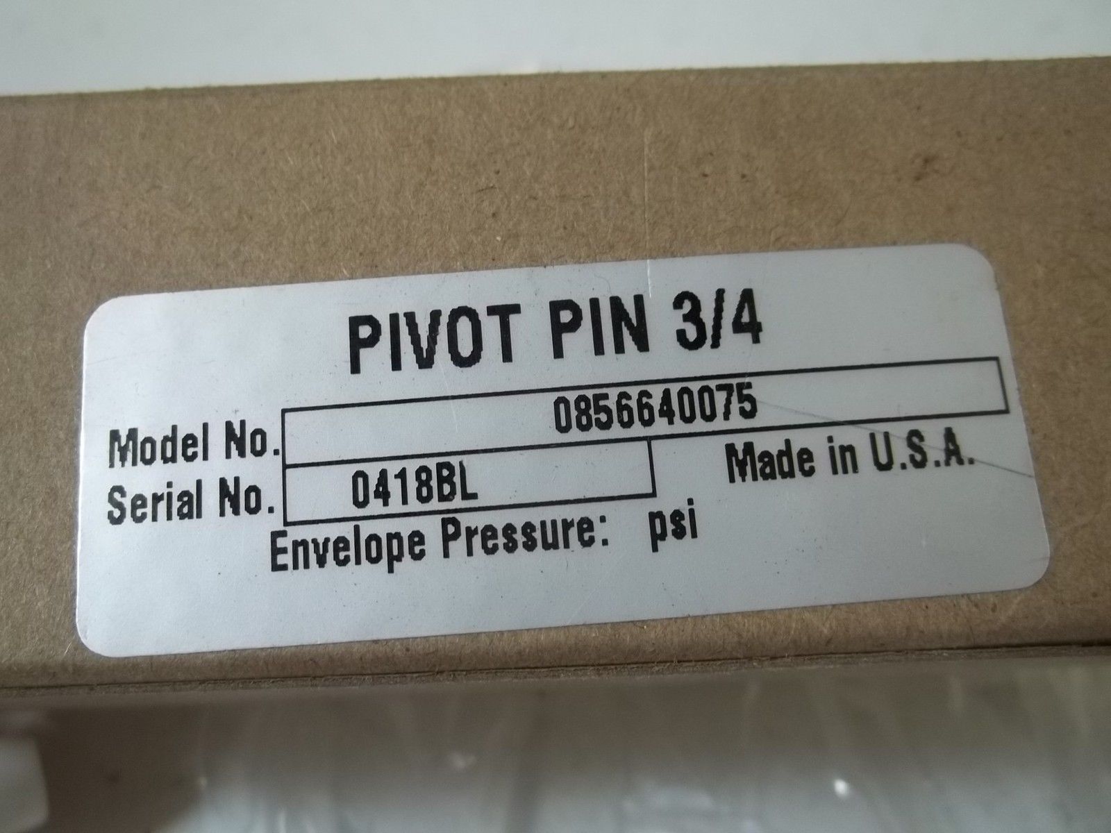 PARKER 0856640075 PIVOT PIN 3/4" NSMP