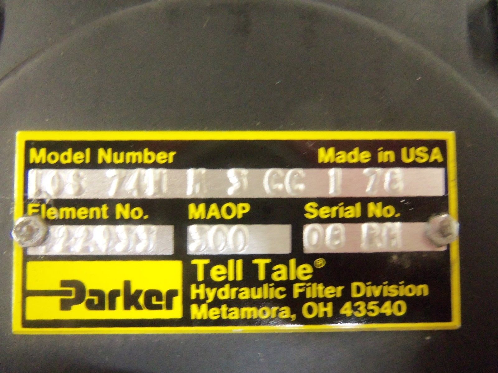 PARKER 10S 74W M 3 CC 1 78 HYDRAULIC FILTER *NEW NO BOX*