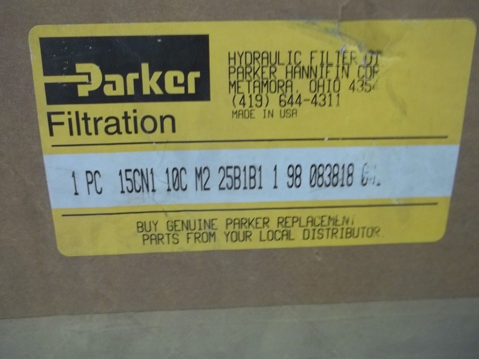 PARKER 15CN1 10C M2 25B1B1 1 98 FILTRATION NSMP