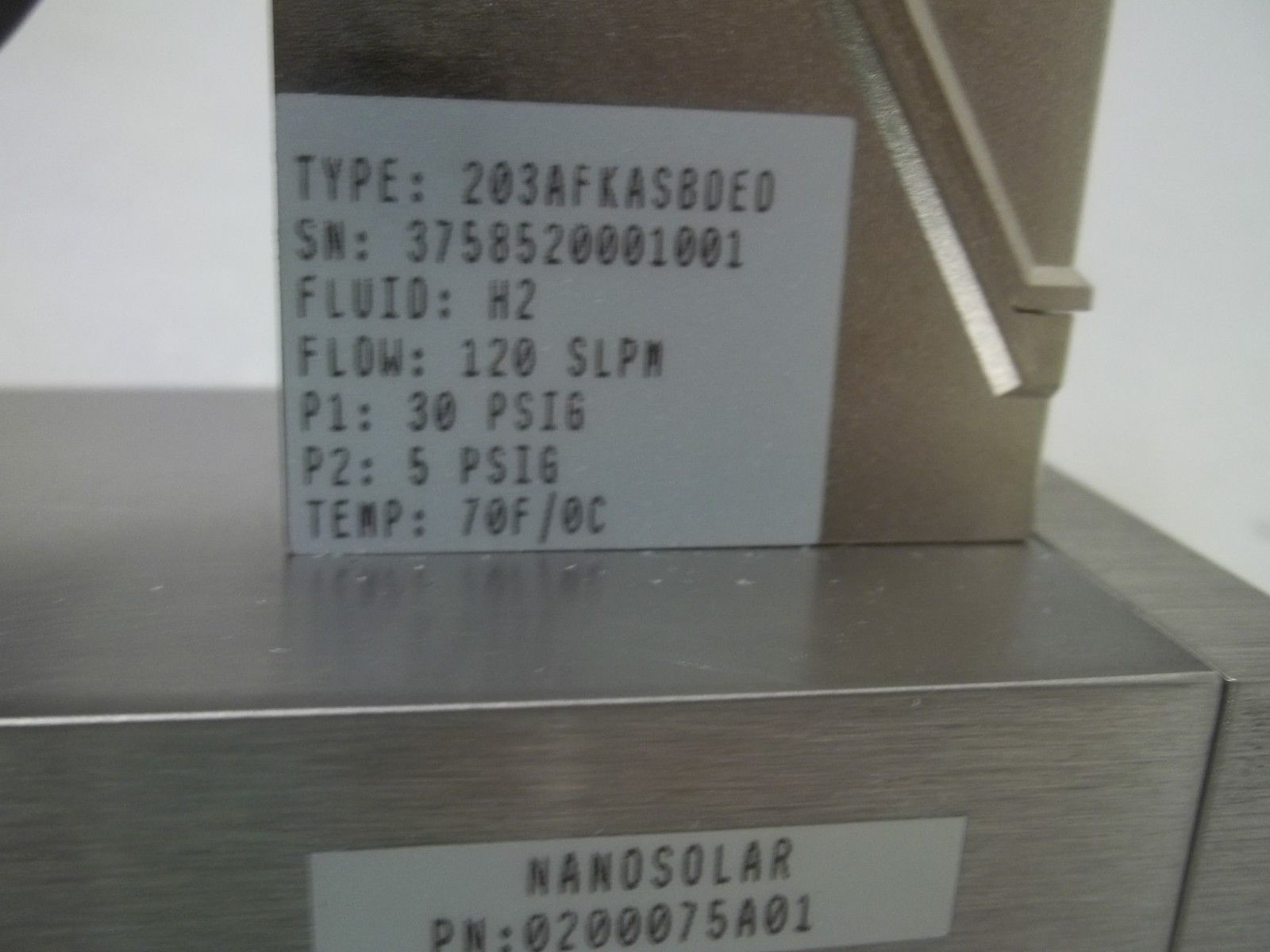 PARKER 203AFKASBDED MASS FLOWMETER/FLOW CONTROLLER NSMP