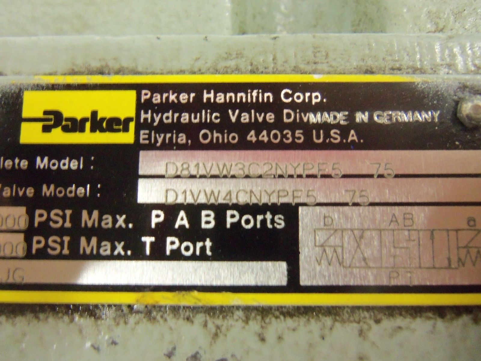 PARKER 81VW3C2NYPF5 VALVE UNMP