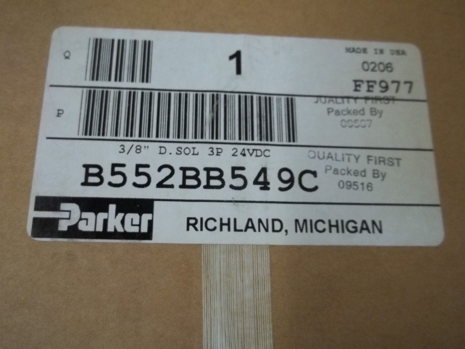 PARKER B552BB459C 3/8" D.SOL 3P 24VDC NSMP