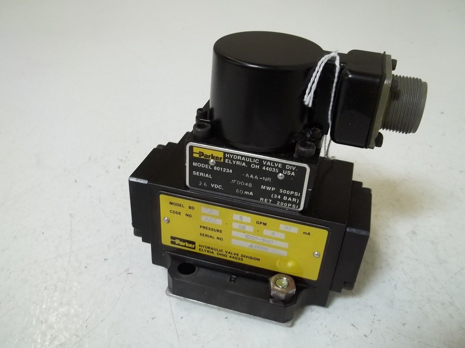 PARKER BD155GPM50MA PNEUMATIC VALVE UNMP