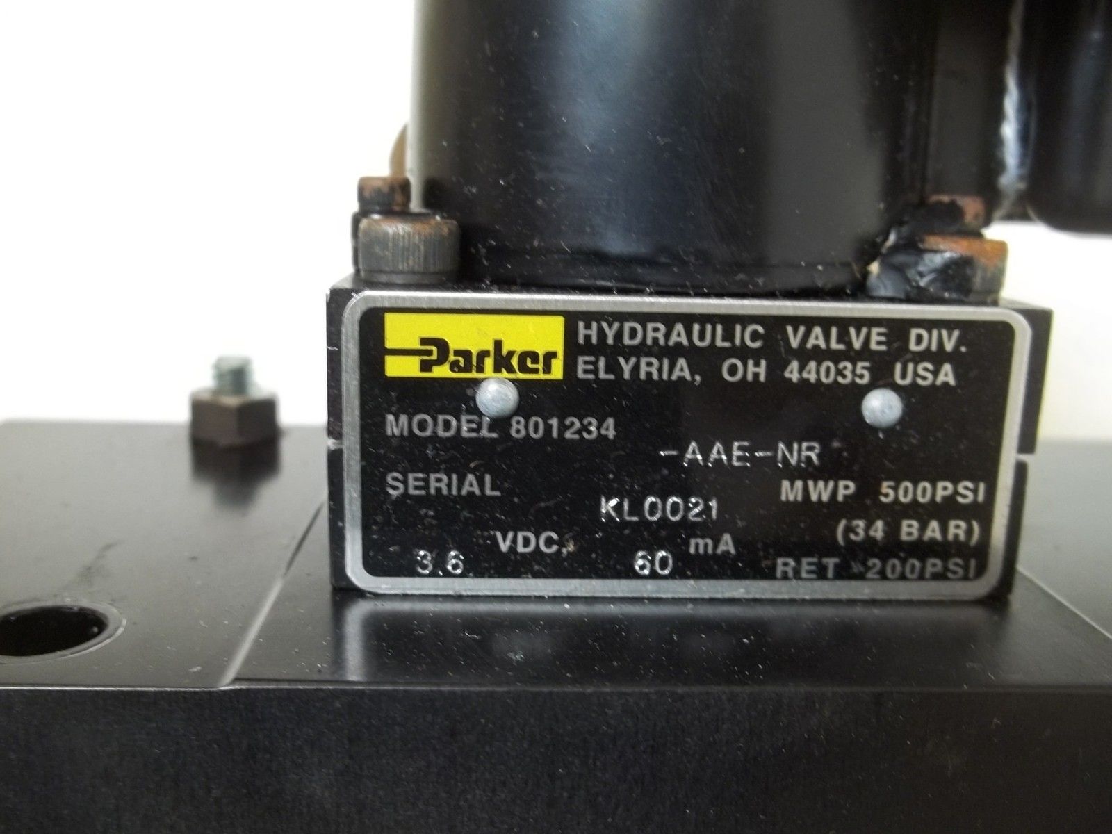 PARKER BD3040GPM60MA PNEUMATIC VALVE UNMP