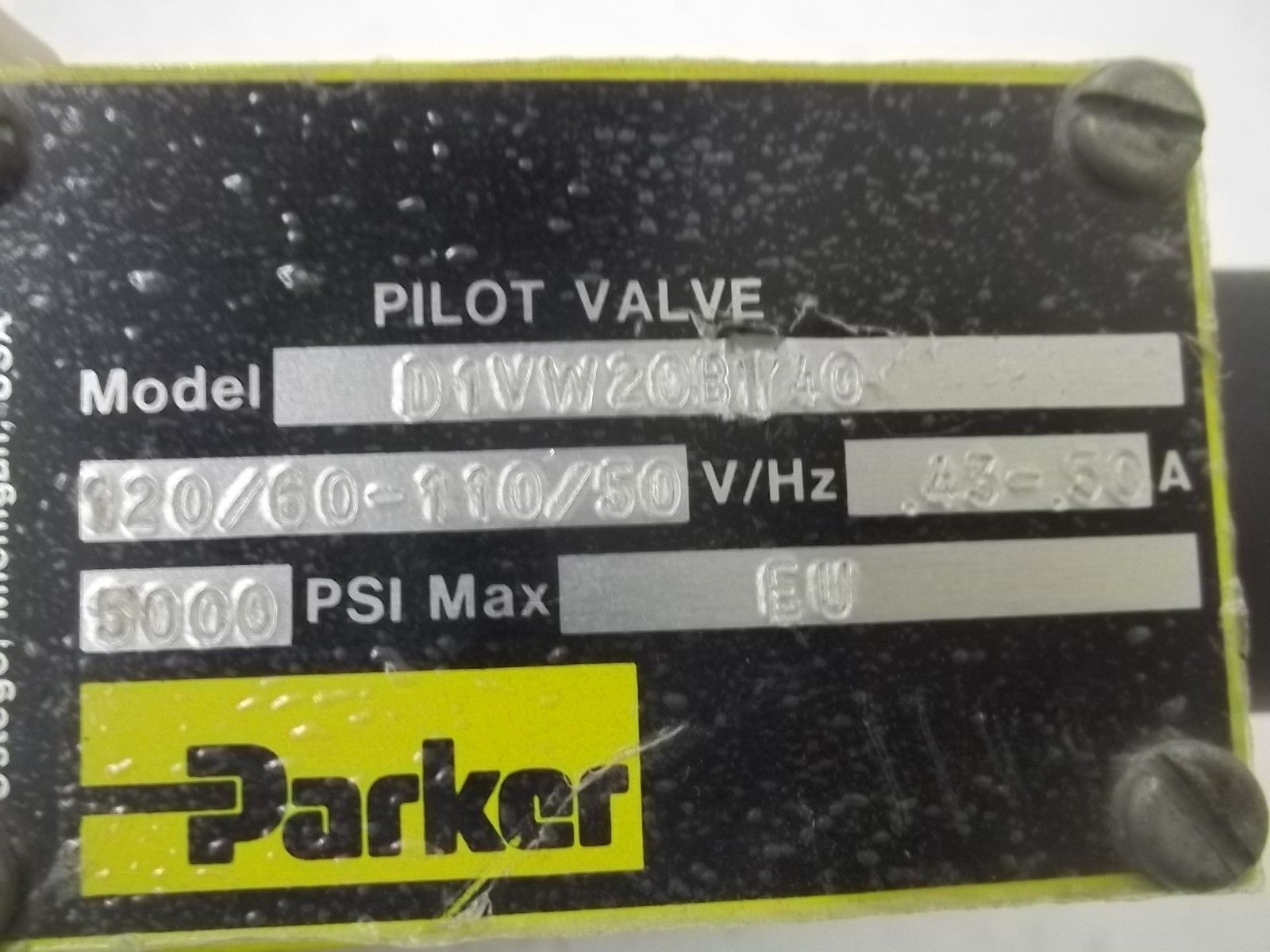 PARKER D1VM20BT40 SOLENOID VALVE NSNP