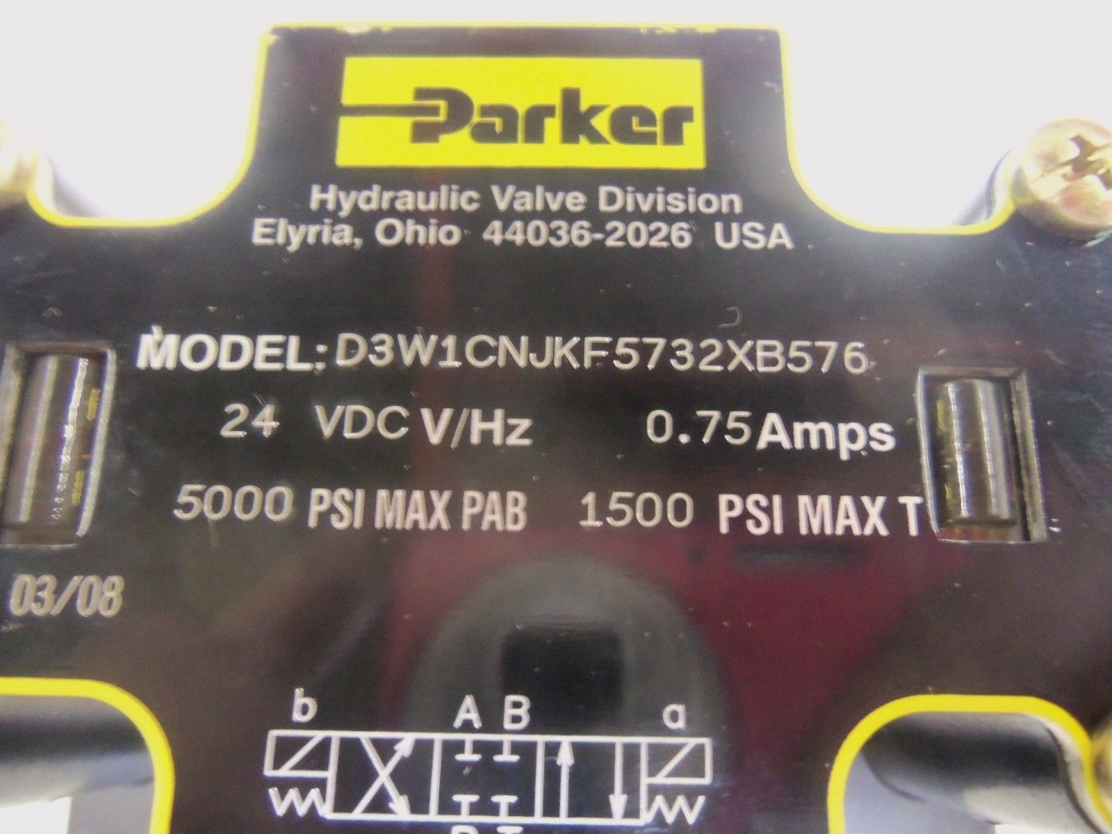 PARKER D3W1CNJKF5732XB576 HYDRUALIC DIRECTIONAL CONTROL VALVE NSMP