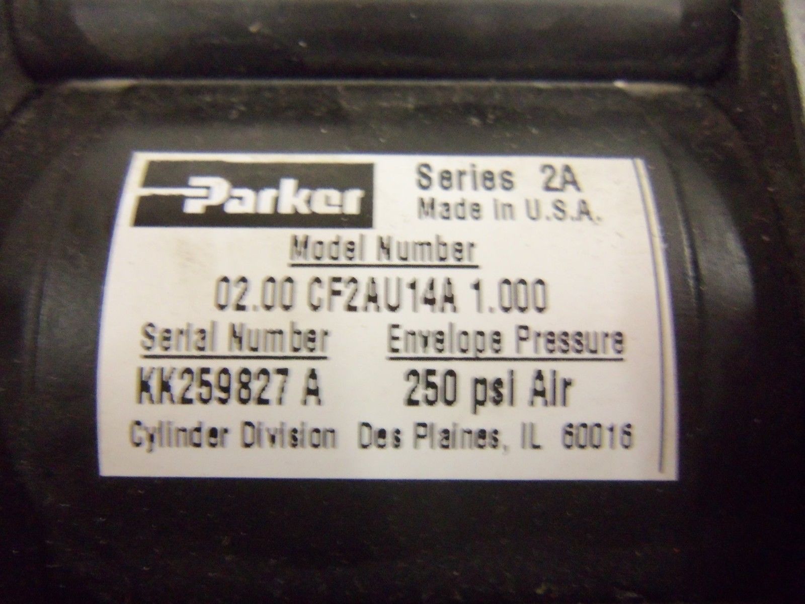 PARKER VALVE 02.00 CF2AU14A 1.000 *USED*