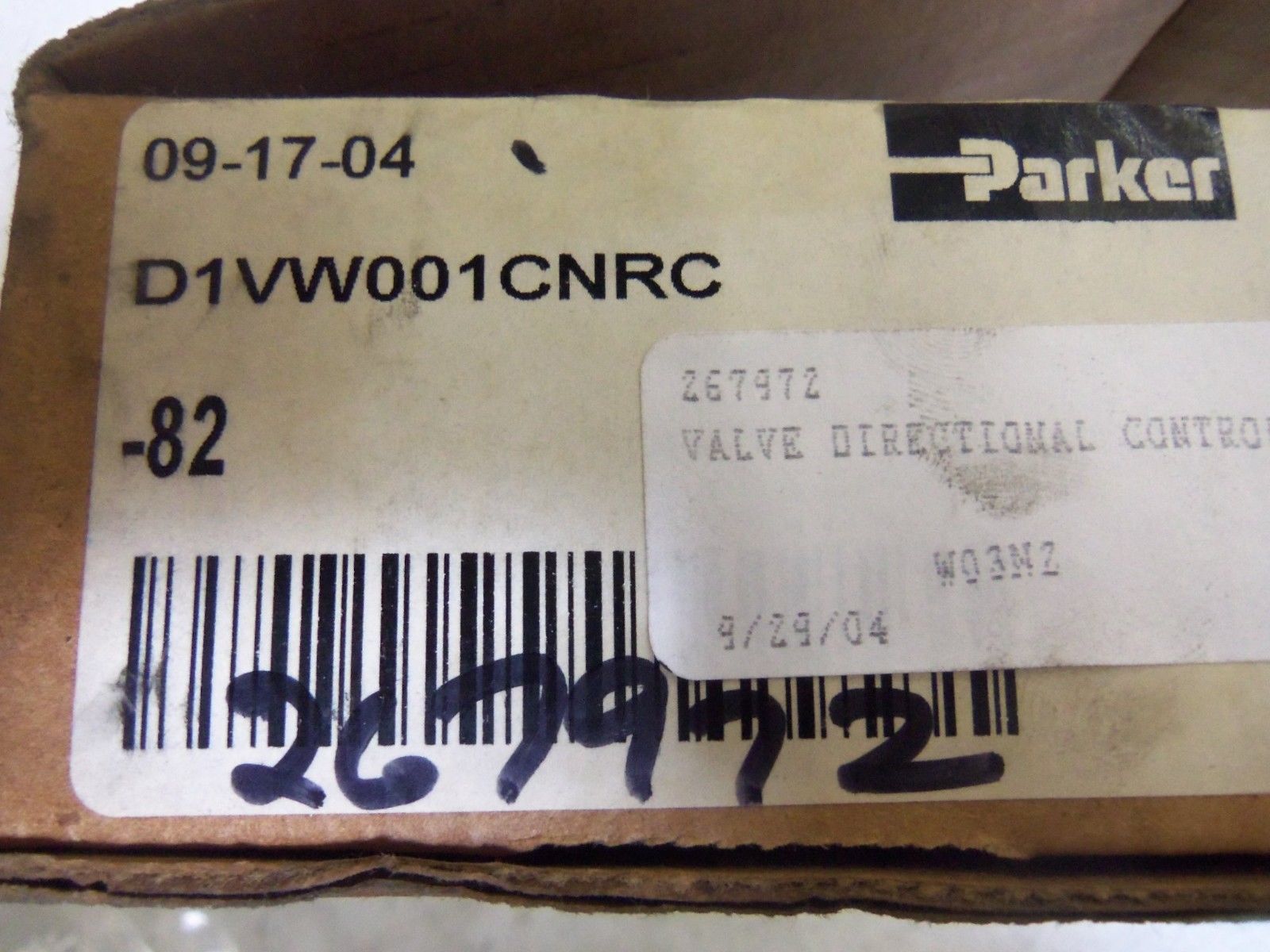 PARKER VALVE D1VW001CNRC *NEW*