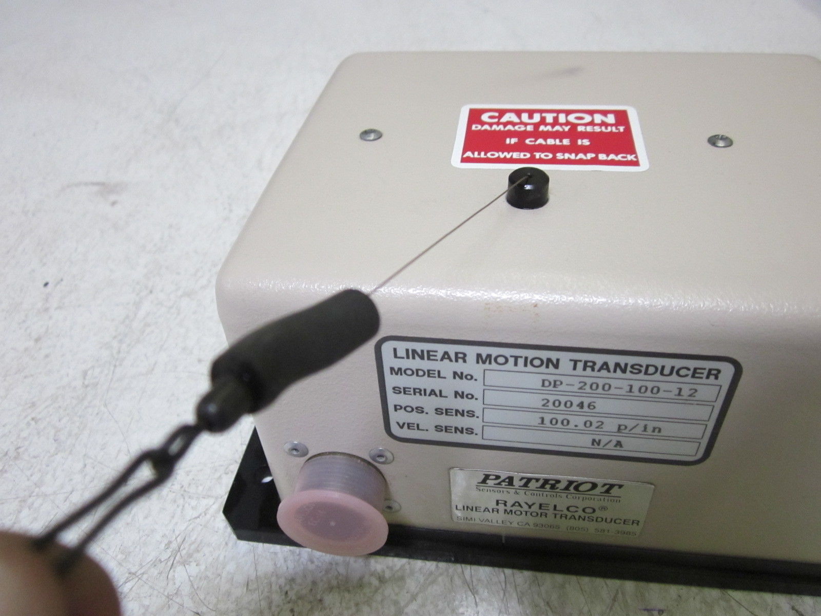 PATRIOT DP-200-100-12 LINEAR MOTION TRANSDUCER NSNP