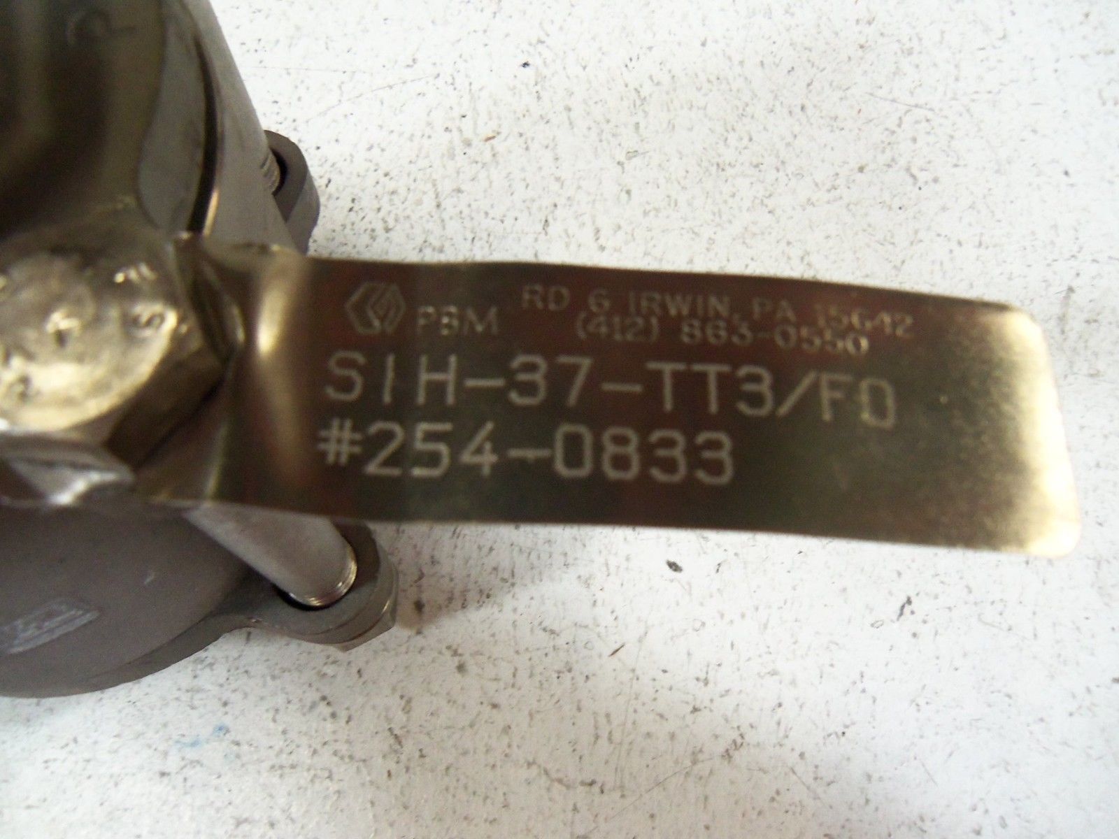 PBM VALVE SIH-37-TT3/F0 NSNP