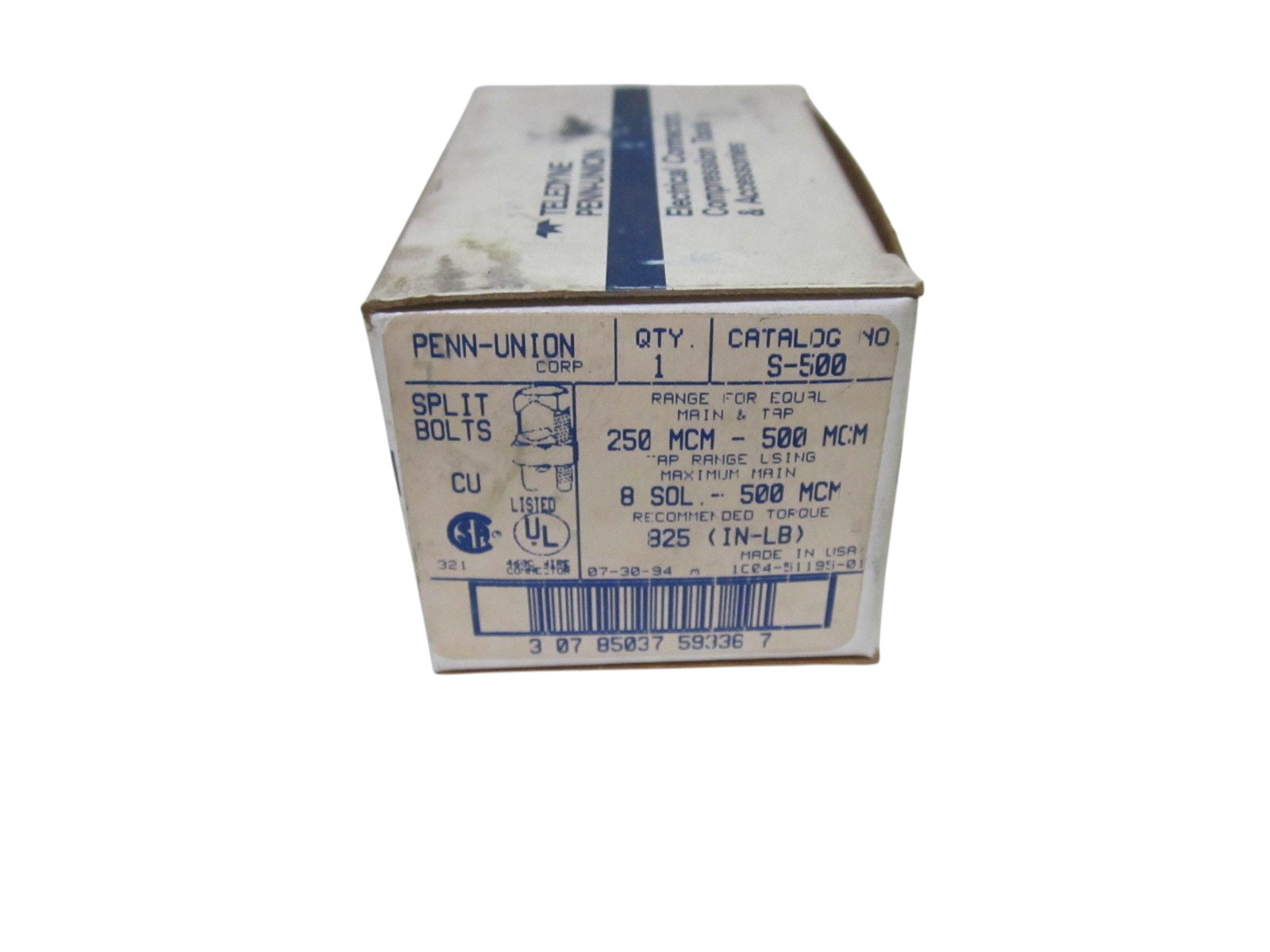 PENN-UNION CORP. S-500 SPLIT BOLTS NSMP