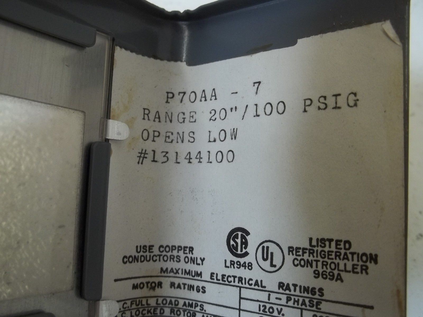 PENN P70AA-7 PRESSURE CONTROL UNMP